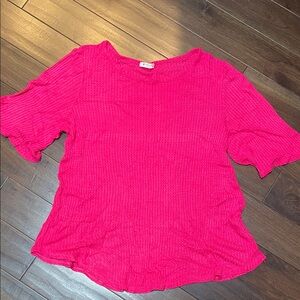 Women's bombom waffle-knit Pink Top size large